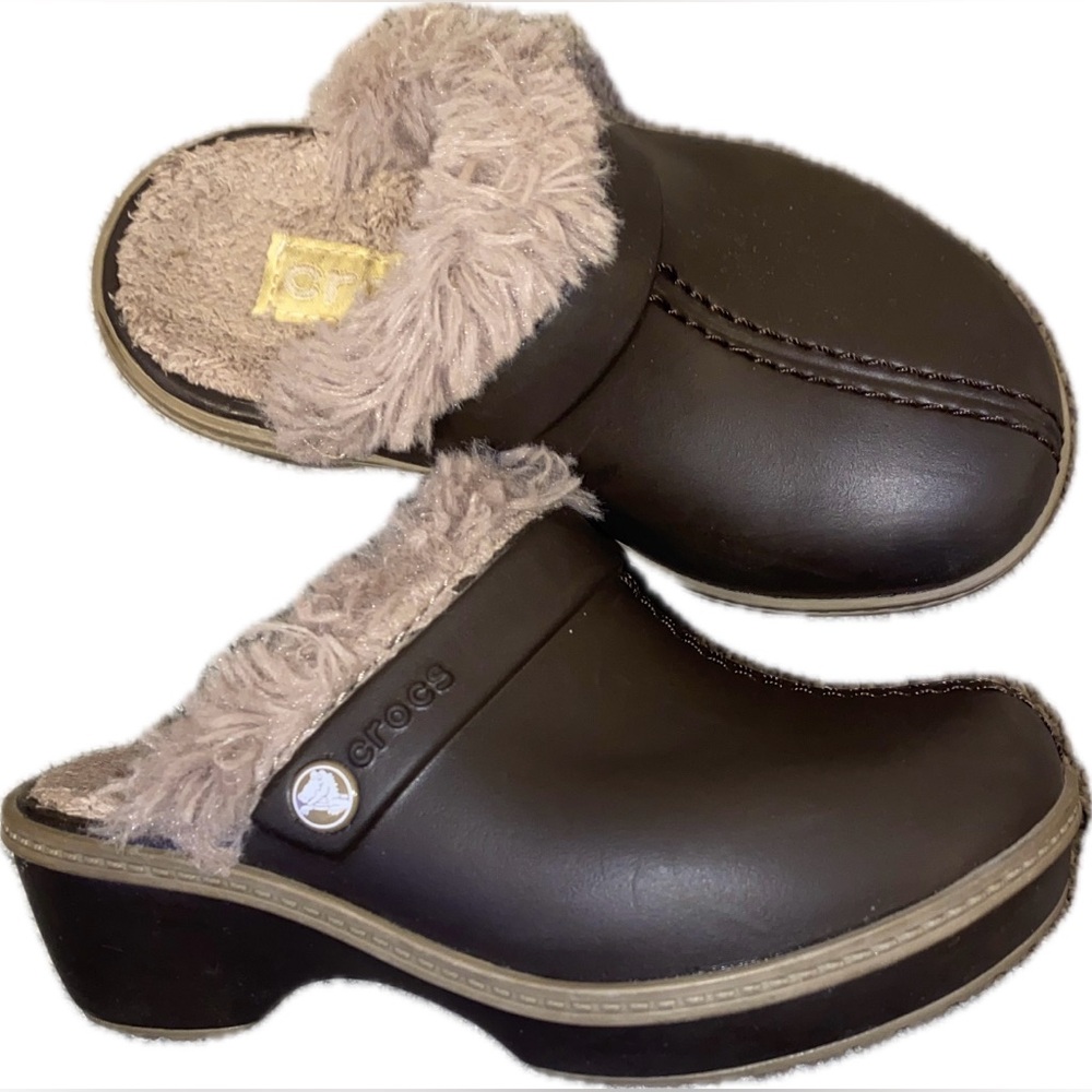 Crocs Toddler Cobbler EVA Faux Fur Lined Mules, 9C